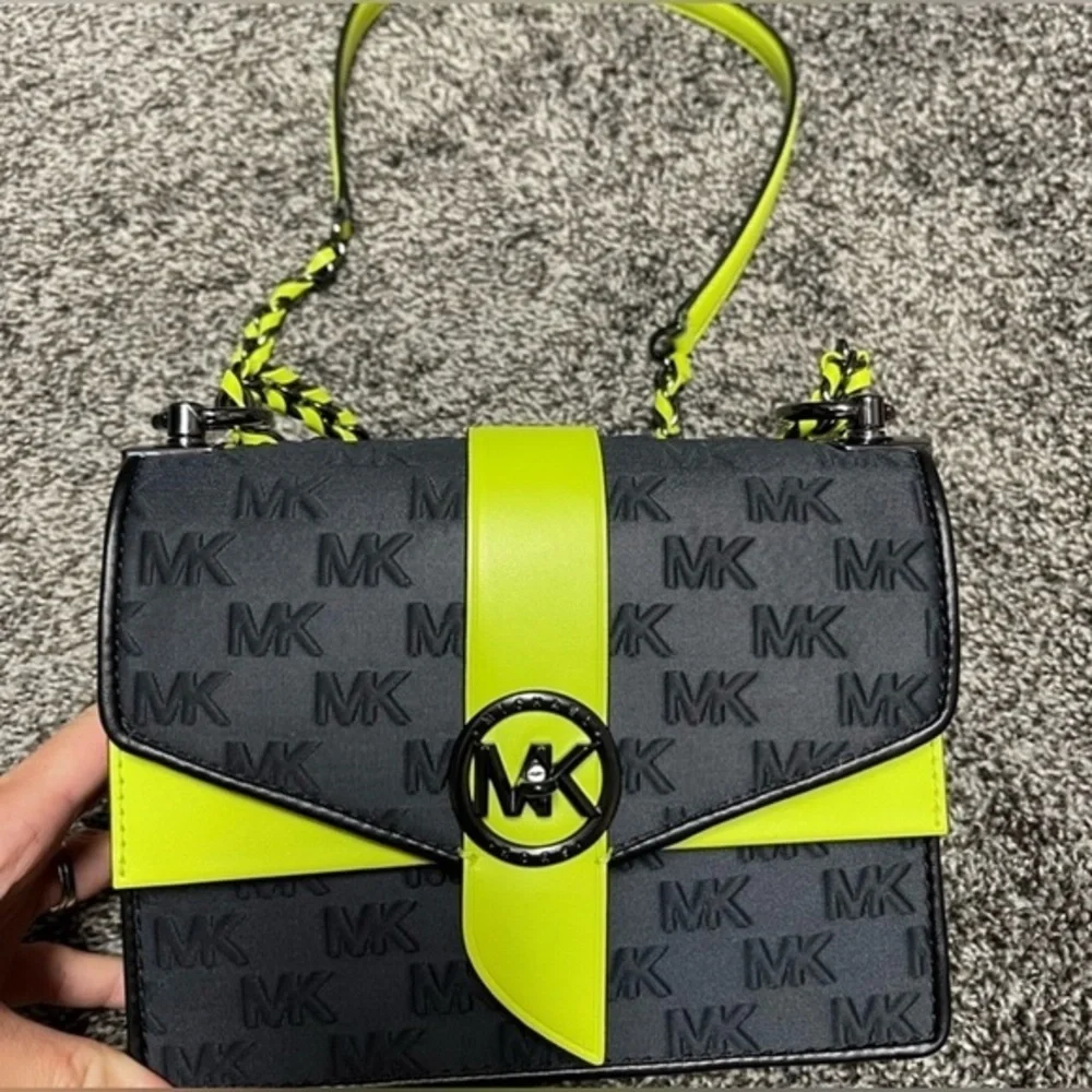 New Michael Kors Greenwich black/green crossbody